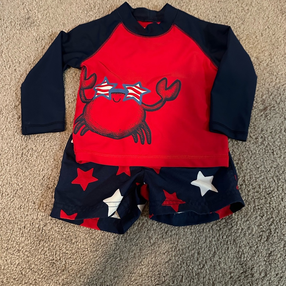 Carter's Red and Blue Crab Matching Set